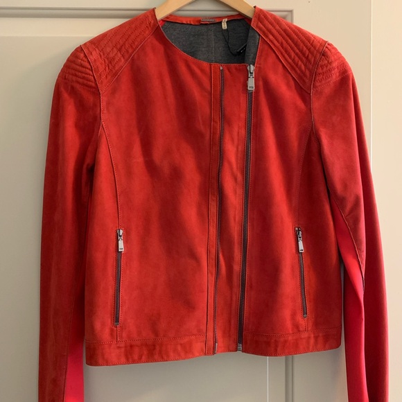 Elie Tahari red jacket with tags . Size small - Picture 2 of 9